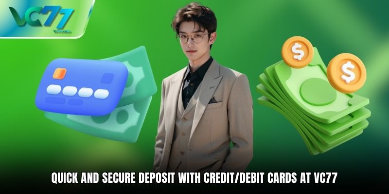 Quick and secure deposit with Credit/Debit Cards at VC77